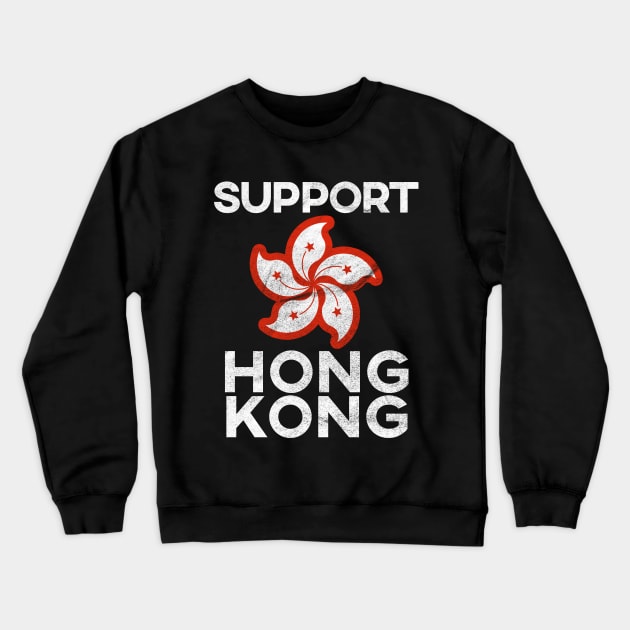 Support Hong Kong Crewneck Sweatshirt by giovanniiiii